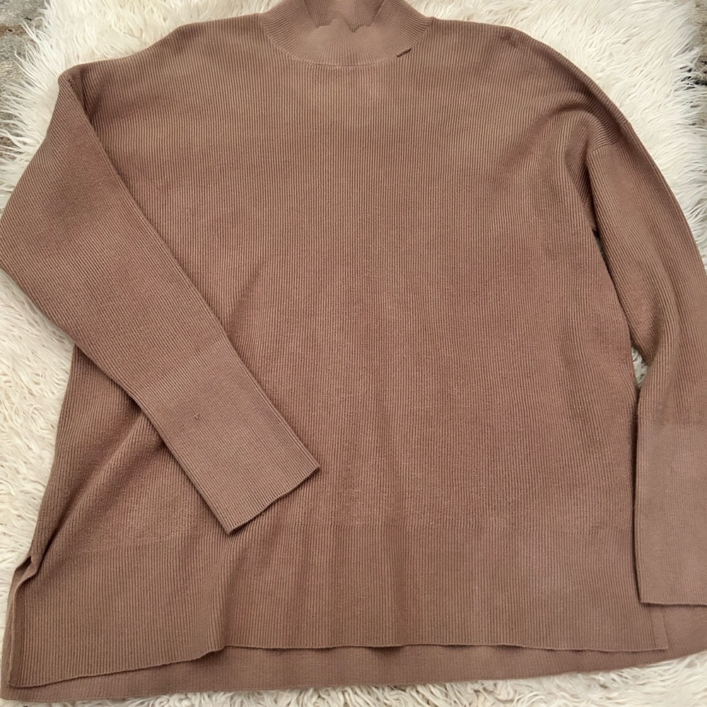 Premise Tan Ribbed Knit Sweater